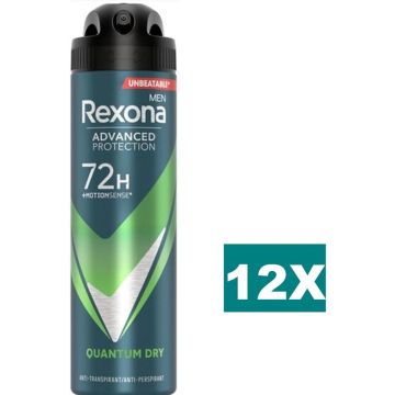 Rexona Deospray Men – Quantum Dry 150 ml - Voordeelverpakking 12 stuks