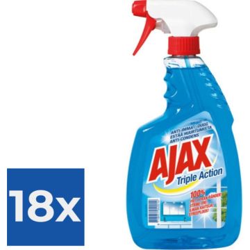 Ajax Spray Triple Action Glasreiniger 750 ml - Voordeelverpakking 18 stuks
