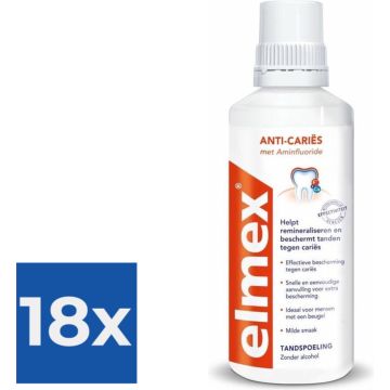 Elmex Anti-Cariës Tandspoeling 400 ml - Voordeelverpakking 18 stuks