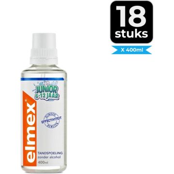 Elmex Junior Tandspoeling met Aminfluoride 6-12 Jaar 400 ml - Voordeelverpakking 18 stuks