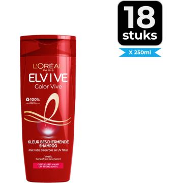 L’Oréal Paris Elvive Color Vive Shampoo - 250 ml - Voordeelverpakking 18 stuks