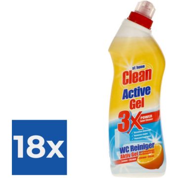 At Home Clean Active Gel Lemon Toilet Reiniger - 750 ml - Voordeelverpakking 18 stuks