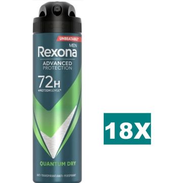 Rexona Deospray Men – Quantum Dry 150 ml - Voordeelverpakking 18 stuks