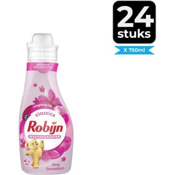 Robijn Wasverzachter Pink Sensation 750 ml - Voordeelverpakking 24 stuks