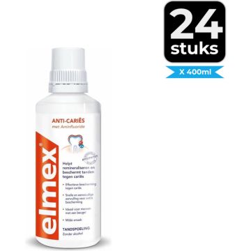 Elmex Anti-Cariës Tandspoeling 400 ml - Voordeelverpakking 24 stuks