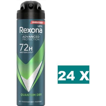 Rexona Deospray Men – Quantum Dry 150 ml - Voordeelverpakking 24 stuks