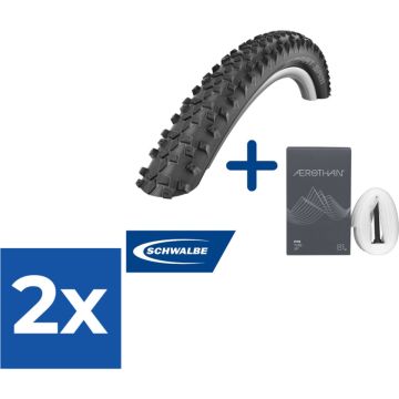 Fietsband - Schwalbe - Buiten- & binnenband - Smart Sam R-Guard & SV13E - 26 inch x 2.10 - 2.40 - 40 mm - Voordeelverpakking 2 stuks