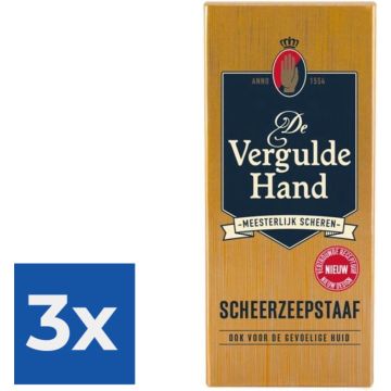 De Vergulde Hand Scheerzeepstaaf 75gr - Voordeelverpakking 3 stuks