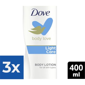 Dove Body Love Light Care Bodylotion 400 ml - Voordeelverpakking 3 stuks