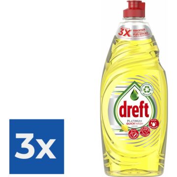 Dreft Platinum Quickwash Afwasmiddel Citroen 625 ml - Voordeelverpakking 3 stuks