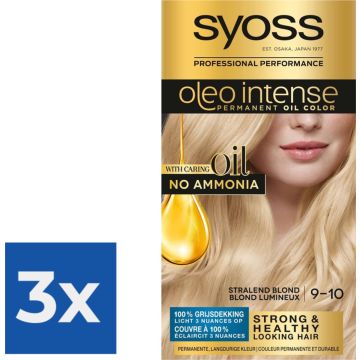 SYOSS Oleo Intense 9-10 Bright Blond - 1 stuk - Voordeelverpakking 3 stuks