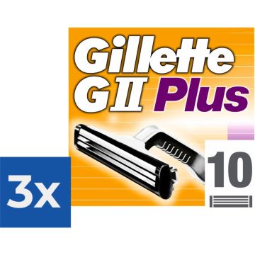 Gillette GII Plus Wegwerpscheermesjes Mannen - 10 stuks - Voordeelverpakking 3 stuks