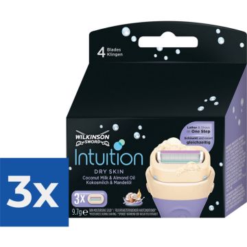 Wilkinson Scheermesjes Wilkinson Intuition Mesjes Dry Skin - 3 mesjes - Voordeelverpakking 3 stuks