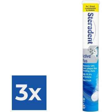 Steradent Reinigingstabletten - Active Plus 30 Tabletten - Voordeelverpakking 3 stuks