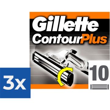 Gillette Contour Plus - 10 stuks - Wegwerpscheermesjes - Voordeelverpakking 3 stuks