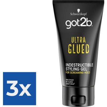 Schwarzkopf Got2b ultra glued gel 150ml - Voordeelverpakking 3 stuks