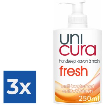 Unicura Vloeibare Handzeep Anti Bacterieel Fris 250ml - Voordeelverpakking 3 stuks