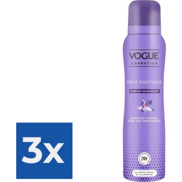 Vogue Reve Exotique Parfum Deodorant 150 ml - Voordeelverpakking 3 stuks