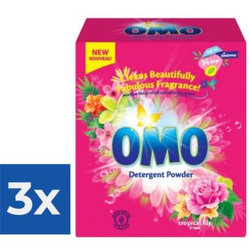 Omo Waspoeder Tropical Lily 100 Wasbeurten - Voordeelverpakking 3 stuks