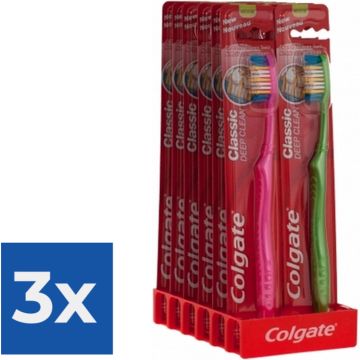 Colgate Tandenborstel – Classic Deep Clean Medium- 1 tandenborstel - Voordeelverpakking 3 stuks