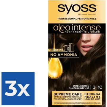 SYOSS Oleo Intense 3-10 Intense Bruin Haarverf - 1 stuk - Voordeelverpakking 3 stuks