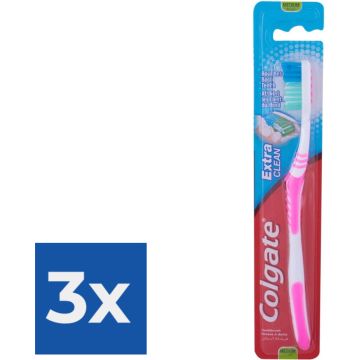 Colgate Extra Clean Medium Tandenborstel - Voordeelverpakking 3 stuks