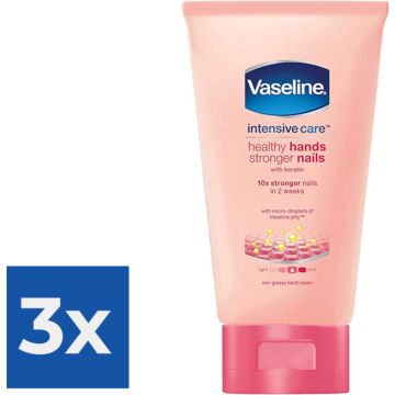 Vaseline Handcreme - Healthy hands &amp; stronger nails 75 ml - Voordeelverpakking 3 stuks