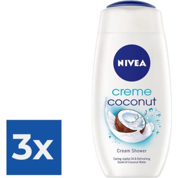 NIVEA Coconut douchecreme 250 ml - Voordeelverpakking 3 stuks