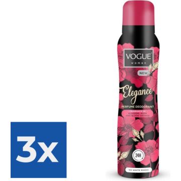 Vogue Elegance Parfum Deodorant 150 ml - Voordeelverpakking 3 stuks