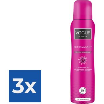 Vogue Extravagant Parfum Deodorant 150 ml - Voordeelverpakking 3 stuks