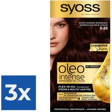 SYOSS Oleo Intense 3-22 Warm Donker Bordeaux - 1 stuk - Voordeelverpakking 3 stuks