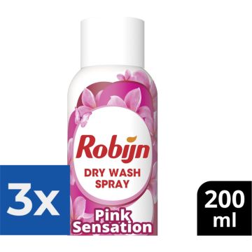 Robijn Pink Sensation Dry Wash Spray 200 ml - Voordeelverpakking 3 stuks