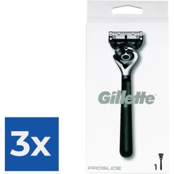 Gillette Proglide zwarte houder met 1 Proghlide mesje - Monochrome collection - Voordeelverpakking 3 stuks