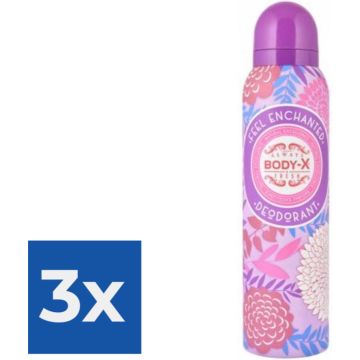 Body-x Deodorant voor Vrouwen | 150 ml | Spray - Voordeelverpakking 3 stuks