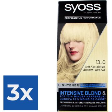 SYOSS Color baseline Lighteners 13-0 Ultra Plus Lightener Haarverf - 1 stuk - Voordeelverpakking 3 stuks