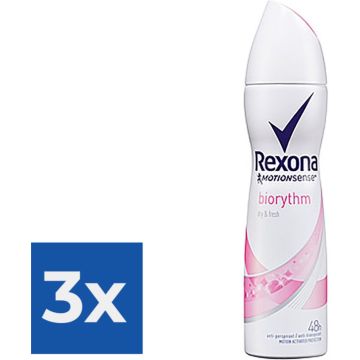 Rexona Deospray Bio Rhythm - - Voordeelverpakking 3 stuks