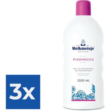 Melkmeisje Bad&amp;Douche Pioenroos - 2000ml - Voordeelverpakking 3 stuks