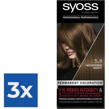 SYOSS Color baseline 5-8 Hazelnootbruin - 1 stuk - Voordeelverpakking 3 stuks