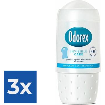 Odorex Deoroller - Invisible Clear 50 ml - Voordeelverpakking 3 stuks