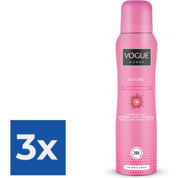 Vogue Adore Parfum Deodorant 150 ml - Voordeelverpakking 3 stuks