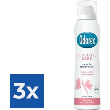 Odorex Deo Spray - Sensitive Care - 150 ml - Voordeelverpakking 3 stuks