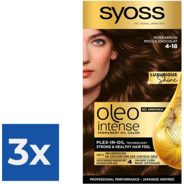 SYOSS Oleo Intense 4-18 Mokkabruin Haarverf - 1 stuk - Voordeelverpakking 3 stuks