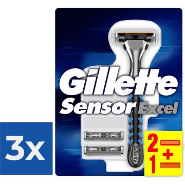 Gillette Sensor Excel - Scheersysteem voor Mannen - Voordeelverpakking 3 stuks