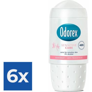 Odorex Deo Roll-on - Sensitive Care 50 ml - Voordeelverpakking 6 stuks