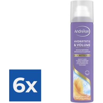 Andrelon Droogshampoo Schuimend Hydratatie &amp; Volume 200 ml - Voordeelverpakking 6 stuks