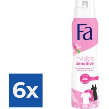 Fa Deo spray 150 ml Invisible Sensitive - Voordeelverpakking 6 stuks