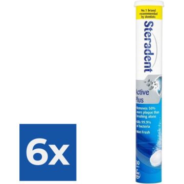 Steradent Reinigingstabletten - Active Plus 30 Tabletten - Voordeelverpakking 6 stuks