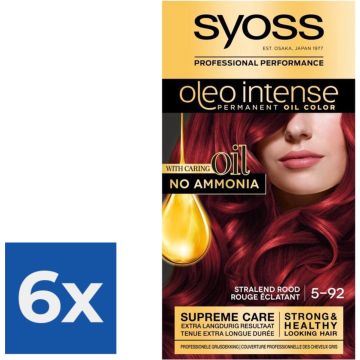 SYOSS Oleo Intense 5-92 Stralend Rood Haarverf - 1 stuk - Voordeelverpakking 6 stuks