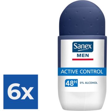 Sanex Deo Roll-on Men - Dermo Active Control 50ml - Voordeelverpakking 6 stuks