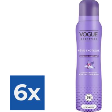 Vogue Reve Exotique Parfum Deodorant 150 ml - Voordeelverpakking 6 stuks